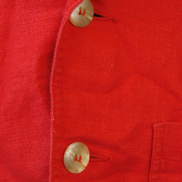 Vintage 80s Liz Wear Petite Red Linen Blend Blazer SZ 4P Office Costumer - Picture 5 of 9